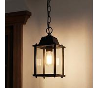 Lampada a Sospensione Esterno Impermeabile Mini Nero Quadro Retro Lampadario A Sospensione Luci Esterno E27 Alluminio E Vetro Spesso Industriale Lanterna Da Esterno Giardino Lampadario Vintage Gazebo