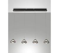 Fabas Luce Lampada sospensione Arabella 4 luci lineari, fumè Fabas Luce