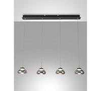 Fabas Luce Lampada sospensione Arabella 4 luci lineari, fumè Fabas Luce