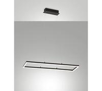Fabas Luce Lampada a sospensione Bard 3394-45-101 LED 52W 3000K Nero 92x32 cm 5180 lm Dimmerabile