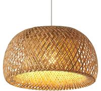 Lampada a sospensione fatta a mano Paralume in vimini cavo Lampadari a lanterna in gabbia stile Boho a 1 luce con cesto in rattan Apparecchi di illuminazione intrecciati , lampadario da pranzo