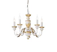 Lampadario Classico Firenze Materie Plastiche Bianco 5 Luci E14