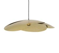 Lampada a sospensione floreale in metallo dorato lucido