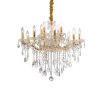 Lampadario Classico Florian Metallo-Cristallo Oro 12 Luci E14