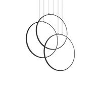 Frame lampadario led 82 watt anelli neri regolabili design