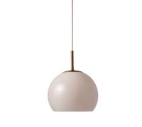 FRANDSEN Lampada a sospensione Ball, grigio sabbia, Ø 18 cm, vetro Frandsen