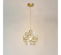 Lampada a Sospensione Giapponese in Ottone e Vetro a Petalo, Creativa e Accogliente, con Una Sola Testa, per cameretta dei Bambini, Camera da Letto, Soggiorno, Studio, Isola della Cucina, illumin