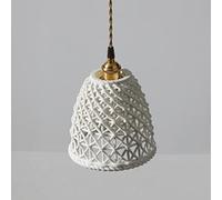 LWOMAN Lampada a Sospensione Giapponese Piccola Lampada a Sospensione Cava in Ceramica Lampada a Sospensione Moderna for Soggiorno Cucina Ingresso Camera da Letto Ufficio (Color : White, Size : B)