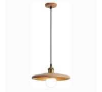 Lampada a sospensione giapponese semplice in legno massello, stile industriale moderno, con attacco E27 e vetro bianco, ideale per illuminazione a soffitto, camera da letto, sala da pranzo e studio.