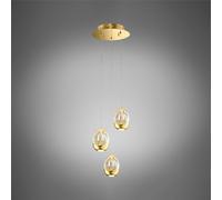 Lampada a sospensione GOLDEN EGG 3 luci, oro, LED 14,4W, 800LM 3000K, dia.25xh120cm dmmerabile