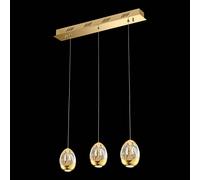 Lampada a sospensione GOLDEN EGG 3 luci, oro, LED 14,4W, 800LM 3000K, rettangolare l. 55xh120cm dmmerabile