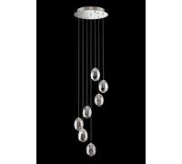 Lampada a sospensione GOLDEN EGG 7 vetri, Cromo, LED 3000K 1960lm 33,6W dimmerabile, , dia.35xh150cm