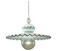 Lampadario Classico Roma Ceramica E Ottone Satinato Decorato 1 Luce E27