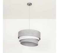 Lampada a Sospensione Grigio Tessuto Ø45cm Tondo Elegante Felicita Salotto Sala