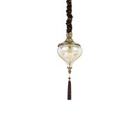 Sospensione Vintage-Decò Harem Metallo Ottone Brunito 1 Luce E27