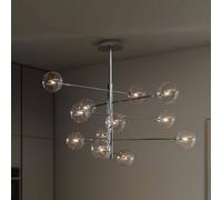 Sospensione Contemporanea Equinoxe Metallo Cromo 12 Luci 2W 3000K Luce Calda