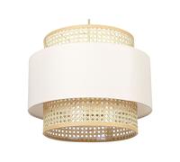 Beliani Lampada a sospensione illuminazione rattan naturale paralume beige