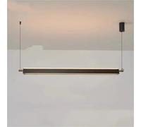 Lampada A Sospensione In Alluminio Dal Design Moderno E Minimalista, Con Luce Led Che Emette Verso L'Alto E Verso Il Basso, Ideale Per Isola Tavolo, Ufficio O Studio.,Warm White-Black 120cm
