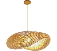 Lampada A Sospensione in bambù Intrecciato A Mano, Lampade A Sospensione per Casa Colonica, Isola Cucina, Soggiorno, Camera da Letto, Studio, Lampadario di bambù, Lampada per, A, 19.6in/50cm