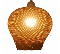 GUANSHAN Lampada a sospensione in bambù intrecciato a mano Paralume in bambù Lampada da soffitto Lampadario Lampada da soffitto Tessitura creativa per soggiorno, ristorante, caffetteria, bar