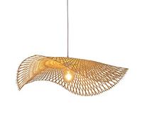 Lampada a Sospensione in bambù Tessuto a Mano, lampadario di bambù Fatto a Mano, appuntamento illuminante a soffitto Leggero per la Camera da Letto, Café, Ristorante, ECC.
