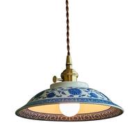 Lampada A Sospensione In Ceramica Vintage Blu Bianca Lampada A Sospensione Moderna For Cucina A Isola Lampada A Sospensione Singola In Porcellana Lampada A Sospensione A Soffitto Di Metà Secolo(20cm)