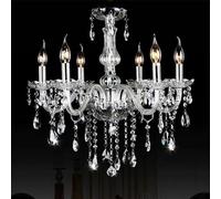 Lampada a sospensione in cristallo a candela europea, soggiorno di lusso, ristorante, villa, hotel, scala, edificio duplex, lampadario (H 6 lights)