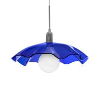 Lampada a Sospensione in Cristallo acrilico Medly Ø47Xh29 cm -1 kg Cavo di fissaggio acciaio colore sospensione Blu Trasparente