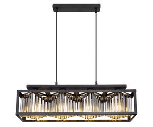 Lampada a sospensione in cristallo piccola lampada a sospensione soggiorno moderna lampada a sospensione tavolo da pranzo nero, vetro metallo, 1x E27, LxH 17 x 120 cm