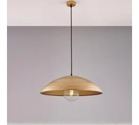 Lampada a Sospensione in ferro laccato nero Cavo Elettrico ricoperto da tessuto MOD SENDER Diametro 50x h 15 cm decorazione Oro oro