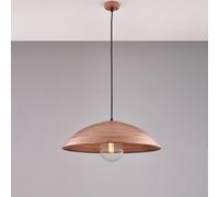 Lampada a Sospensione in ferro laccato nero Cavo Elettrico ricoperto da tessuto MOD SENDER Diametro 50x h 15 cm decorazione Rame Antico rame