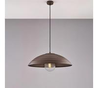 Lampada a Sospensione in ferro laccato nero Cavo Elettrico ricoperto da tessuto MOD SENDER Diametro 50x h 15 cm cm decorazione RUGGINE ruggine