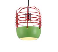 Lampada a Sospensione in Ferro Resistente, lampadario da Bar Moderno e Minimalista per Camera da Letto, 110 V-220 V, E27 (Senza Sorgente Luminosa) (Colore: verde-36×33 cm), Colore: rosso-20 × 24 cm