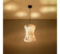 Lampada a sospensione in Legno Naturale ORIANA E27 da interno