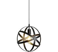 Lampada a Sospensione in Metallo a 1 Luce Lampada a Sospensione a Globo Illuminazione a Globo Industriale ad Altezza Regolabile con lampadari Neri con Paralume sferico in Metallo,Luce soffusa