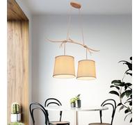 Lampada A Sospensione In Metallo E Tessuto Marrone Per La Sala Da Pranzo