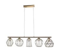 Lampada a sospensione in ottone, lampada a sospensione da cucina, lampada da sala da pranzo moderna, L:97 cm, 5 fiamme, lampada da sala da pranzo cucina a filo, lampada a sospensione da soffitto