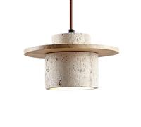 Lampada a sospensione in pietra naturale Isola della cucina sopra il lavandino Lampada a sospensione a soffitto in marmo singolo Casale nordico Lampadario in legno vintage di metà secolo per sala da