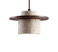 Lampada a sospensione in pietra naturale Isola della cucina sopra il lavandino Lampada a sospensione a soffitto in marmo singolo Casale nordico Lampadario in legno vintage di metà secolo per sala da