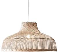Lampada A Sospensione in Rattan Lampada A Sospensione in bambù Lampadario in Vimini Intrecciato A Mano Paralume con Lampada A Lanterna con Base E27 Lampada da Soffitto per Cucina, Com, 23.6in