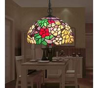 Lampada a sospensione in stile Tiffany per sala da pranzo Illuminazione a sospensione in vetro colorato da 12 pollici per Isola della cucina Corridoio Bar Luci del pendente Lampadario,220V, E27,A