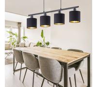 Lampada A Sospensione In Tessuto LED Design Oro Faretto Da Soffitto Nero [EEK: F]