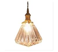 Lampada a sospensione in vetro a in rame in ottone Creativa minimalista E27 Paralume trasparente for luce da ristorante Per Cucina Soggiorno Sala da Pranzo Corridoio(Brown)