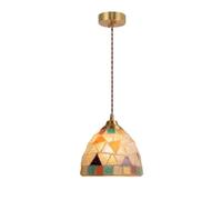 Lampada a Sospensione in Vetro colorato Stile Vittoriano Vintage Largo 7 Pollici, plafoniere invertite lampadario per Isola Cucina Sala da Pranzo Bar corridoio(Trasparente)