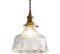 Lampada a sospensione in vetro con gonna a fiori, lampadario paralume in altamente traslucido, lampada a a soffitto plissettata personalità, comodino da camera letto bar,Plafoniera