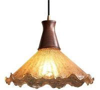 Lampada a Sospensione in Vetro crepato Stile Amen, Attacco E27, Testa Singola, Noce, Lampada da Incasso a soffitto, Lampada Decorativa per Camera da Letto, Comodino, Soggiorno, Sal