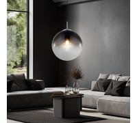 Lampada A Sospensione In Vetro Design LED Sfera Fum