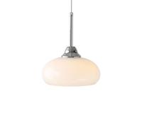 Lampada a sospensione in vetro di latte cromato Lampada da cucina ad isola moderna Apparecchio di illuminazione moderno della metà del secolo d Lampada a sospensione a soffitto di grandi dimensioni