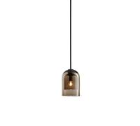 Lampada a sospensione in vetro doppio Paralume Portalampada E14 Lampada a sospensione a testa singola Lampadario in vetro stile nordico Camera da letto Sala da pranzo Soggiorno Apparecchi di illuminaz