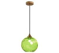 Lampada a sospensione in vetro industriale vintage Round Wave Design Finitura oro E27 Socket Ideale per DinIng Camera e cucina Colore verde tenue Decorazioni per la casa alla moda